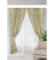 Kenarları Nakışlı Desenli Fon Perde 245x140 Cm,PR-36 (Çok Renkli)