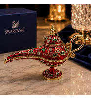Swarovski Taşlı Dekoratif Alaaddin Sihirli Lamba Biblo – Lüks Kırmızı Tasarım