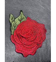 16X14 CM KABARTMA KIRMIZI KAT KAT GÜL APLİKE ARMA YAMA DİKİŞ AKSESUARI