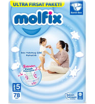 Molfix Bebek Bezi Beden:5 (11-18Kg) Junior 78 Adet Ultra Fırsat Pk
