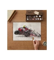 Kırmızı Yarış Motoru Tasarımı 240 parça Ahşap Puzzle Ahşap Kutuda MP02029