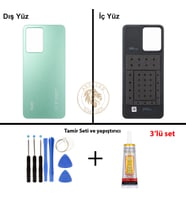 Yapıştırıcı Redmi Note 12 Nane Yeşili Yapıştırıcı Arka Pil Kapağı + Yapıştırıcı ve Vida Seti