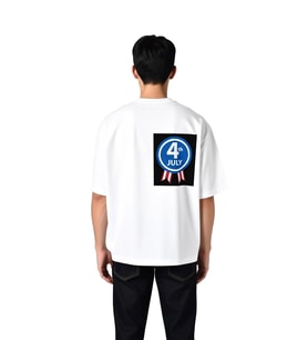 Erkek Oversize Baskılı Tişört 4 Temmuz Retro Desen Rahat Kesim Günlük Yaz Giyimi Modern Şık Konforlu
