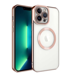 iPhone 13 Pro Kılıf Magsafe Wireless Şarj Özellikli Setro Kılıf (Rose)