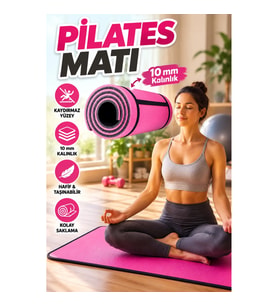 10 mm Pilates ve Fitness Matı – Kaydırmaz Yüzeyli Hafif ve Taşınabilir Egzersiz Minderi