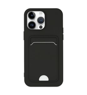 Apple İphone 14 Pro Kılıf Kelvin Kartvizitli Silikon - Siyah