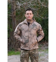 Erkek Jandarma Kamuflaj Desenli 5 Cepli Softshell Mont
