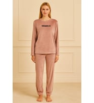 Kadın 13164-2650 Uzun Kol Kadife Pijama Takımı