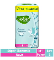 Molped Süper Ekonomik Antibakteriyel Ped Uzun 18 Adet