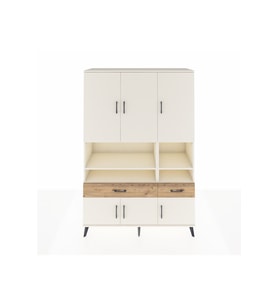 Hyperion Dolap 8 Raflı 2 Çekmeceli 6 Kapaklı 132x44x195 Aytaşı-Aytaşı/Çam