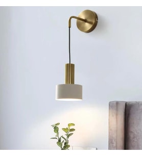 Rsylight Retro Metal Dekoratif Rustik Beyaz Modern Duvar Aplik