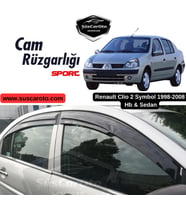 Renault Clio 2 Symbol Hb&Sedan 1998-2008 Uyumlu Mugen Cam Rüzgarlığı Seti Piano Black 4'lü İthal