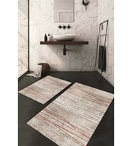 Dijital Baskılı Kaymaz Taban Yıkanabilir 2'li Klozet Takımı Banyo Paspası NDKZ-HK-125 (Bej)