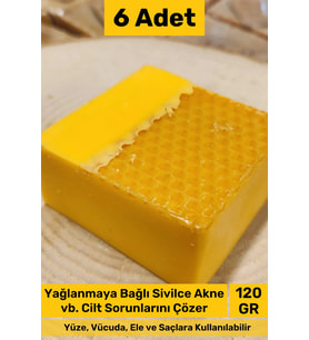 #sabun %100 Doğal Güzel Kokulu El Yüz Saç Cilt Vücut Orijinal Bal Sabunu 120g - 6 Adet