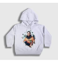 Presmono Unisex Çocuk Beyaz Astronaut Science Elon Musk Kapüşonlu Sweatshirt 330192tt