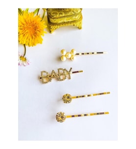 Baby Temalı Taşlı Incili 4'lü Toka Seti
