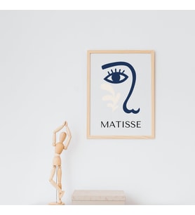 Mavinin Güzelliği Matisse Duvar Tablosu Çerçeveli 2'li Set Ahşap Renk 21 x 30 Boyut/Ebat (Çok Renkli)