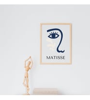 Mavinin Güzelliği Matisse Duvar Tablosu Çerçeveli 2'li Set Ahşap Renk 21 x 30 Boyut/Ebat (Çok Renkli)