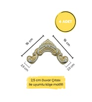 Dekoratif Polimer 2,5 cm Duvar Çıtası Uyumlu Köşe Motifi (Krem)