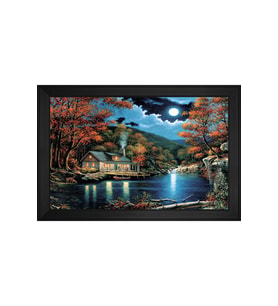 Manzara Temalı Kanvas Tablo 50 x 70 cm Siyah Çerçeve