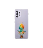 Samsung Galaxy A32 ile uyumlu Splash ahtapot tasarımlı şeffaf silikon kılıf