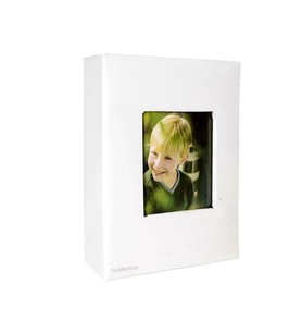 100'lük 10x15cm. Pencereli Beyaz Deri Fotoğraf Albümü