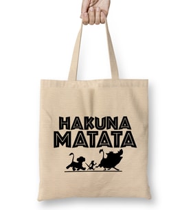Hakuna Matata 01 Bez Çanta Uzun Saplı