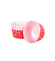 Cupcake Kalıbı Orta Boy 50*39 Mm (50 Adet)  Puantiyeli Kırmızı