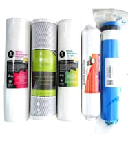 Lotto Filters Aqualine Su Arıtma Filtre Seti 5'li Çift Spun 75 Gpd Vontron Membran (Beyaz)