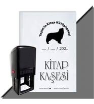 Kişiye Özel Köpek Silüet 33 Tarihli Otomatik Kitap Kaşesi (Siyah)