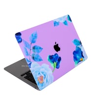 McStorey Macbook Air Kılıf A2179 ile Uyumlu Koruyucu Sticker Laptop Kaplama Flower03 (Eflatun)