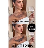 Caş Dekorasyon Kurdele Motif 12 Saat Sonra Kararan Geçici Dövme Tattoo