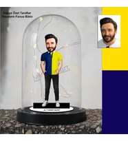 Kişiye Özel Taraftar Sarı Lacivert Karikatürlü Fanus Biblo – LED Işıklı Tasarım