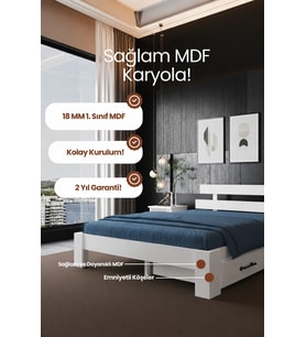 Lotus 2 Çekmeceli Tek Kişilik MDF Karyola