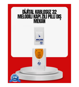 Mey İthalat® Kolay Kullanımlı Kablosuz Kapı Zili Şık ve Sade Tasarım