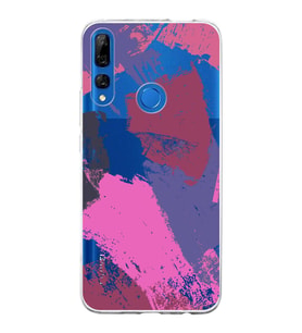 Huawei Y9 Prime 2019 Uyumlu Kapak Brush Stroke Tasarımlı Şeffaf Silikon Kılıf