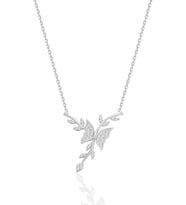 Gümüş rodyumlu zirkon taşlı dalda dans eden kelebek kolye SGTL12681RODAJ