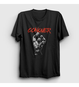 Presmono Unisex Siyah Conquer Gym Spor Chris Bumstead T-Shirt 396713tt