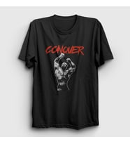 Presmono Unisex Siyah Conquer Gym Spor Chris Bumstead T-Shirt 396713tt
