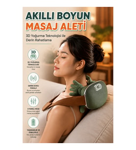 3D Yoğurma Teknolojili Akıllı Boyun ve Omuz Masaj Cihazı Taşınabilir Ergonomik Masaj Aleti