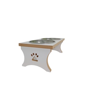REALWOOD AHŞAP ÇELİK KASELİ KÜÇÜK/ORTA/BÜYÜK IRK KÖPEK MAMA-SU KABI STANTI