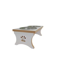 REALWOOD AHŞAP ÇELİK KASELİ KÜÇÜK/ORTA/BÜYÜK IRK KÖPEK MAMA-SU KABI STANTI