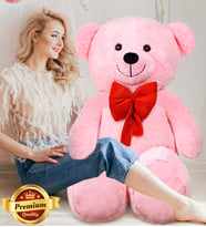 PANDAMKEE 140 cm Kırmızı Papyonlu Ayıcık (Pembe)