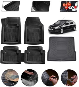 Dacia Logan 2004-2012 Uyumlu Paspas Araca Özel Bagaj Havuzu MBS Siyah