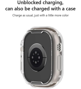 Apple Watch Ultra 49mm Tam Koruyucu Kılıf - Köşeleri Kapatan Şeffaf PC Çerçeve