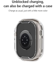 Apple Watch Ultra 49mm Tam Koruyucu Kılıf - Köşeleri Kapatan Şeffaf PC Çerçeve