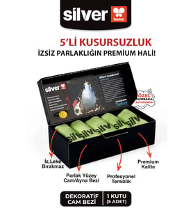 5 li Mikrofiber Dekoratif Cam bezi ( Yeşil) 40x 60 cm - Çocuklarınıza Özel kutu kumbarasında