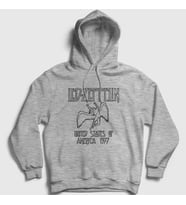 Presmono Unisex Gri Logo Led Zeppelin Kapüşonlu Sweatshirt 96070tt (Gri)