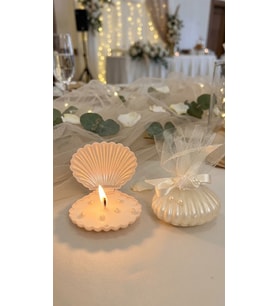İnci Dokunuşu Mum - 15 Adet - Doğal Soya, Kokulu, El Yapımı - Özel Gün Hediyelik - Mumelia Candles