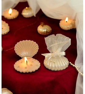 Mumelia Candles İnci Dokunuşu - Doğal Soya Hediyelik Mum - 15 Adet